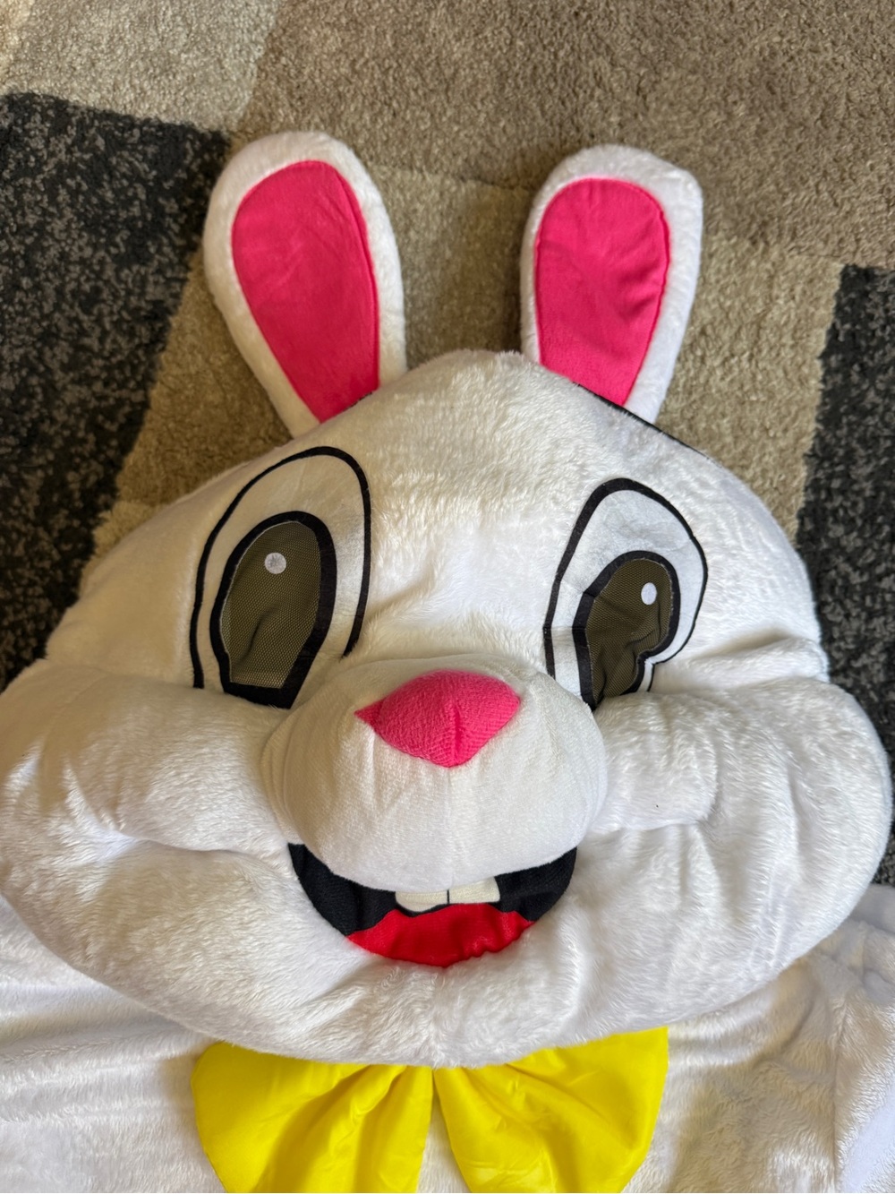 Adult Easter Bunny  Costume One-Piece with Yellow Bow